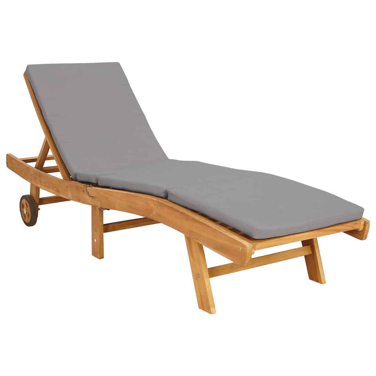 Sun Lounger Polyester Brown and light grey without table