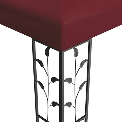 vidaXL Gazebo 3.97 x 2.96 x 2.68 m Wine Red Polyester and Steel 4
