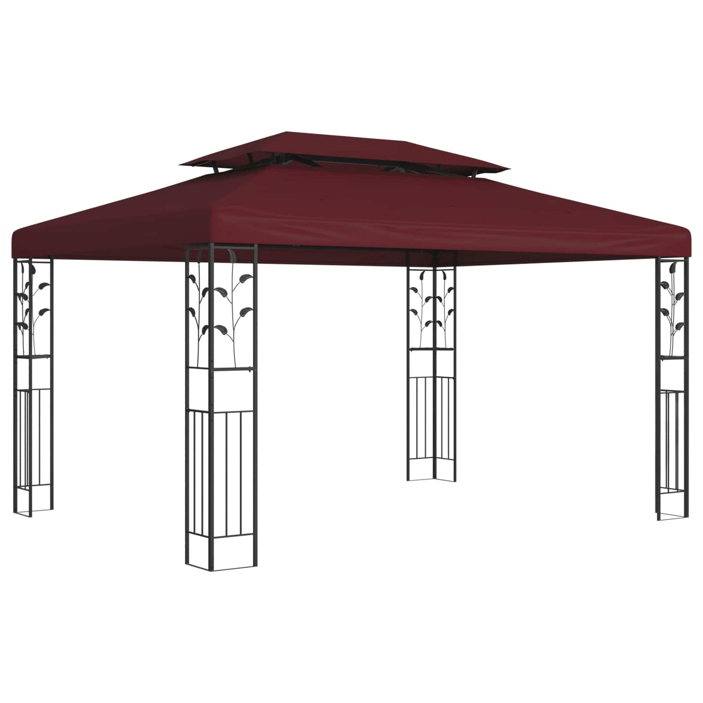 vidaXL Gazebo 3.97 x 2.96 x 2.68 m Wine Red Polyester and Steel 1