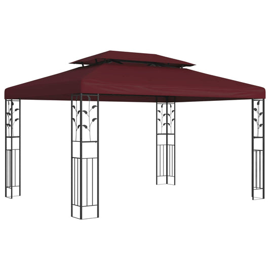 vidaXL Gazebo 3.97 x 2.96 x 2.68 m Wine Red Polyester and Steel 1