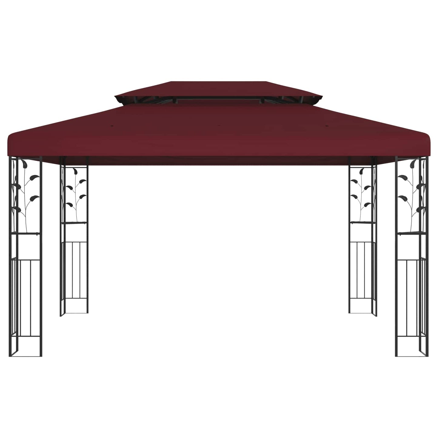 vidaXL Gazebo 3.97 x 2.96 x 2.68 m Wine Red Polyester and Steel 2