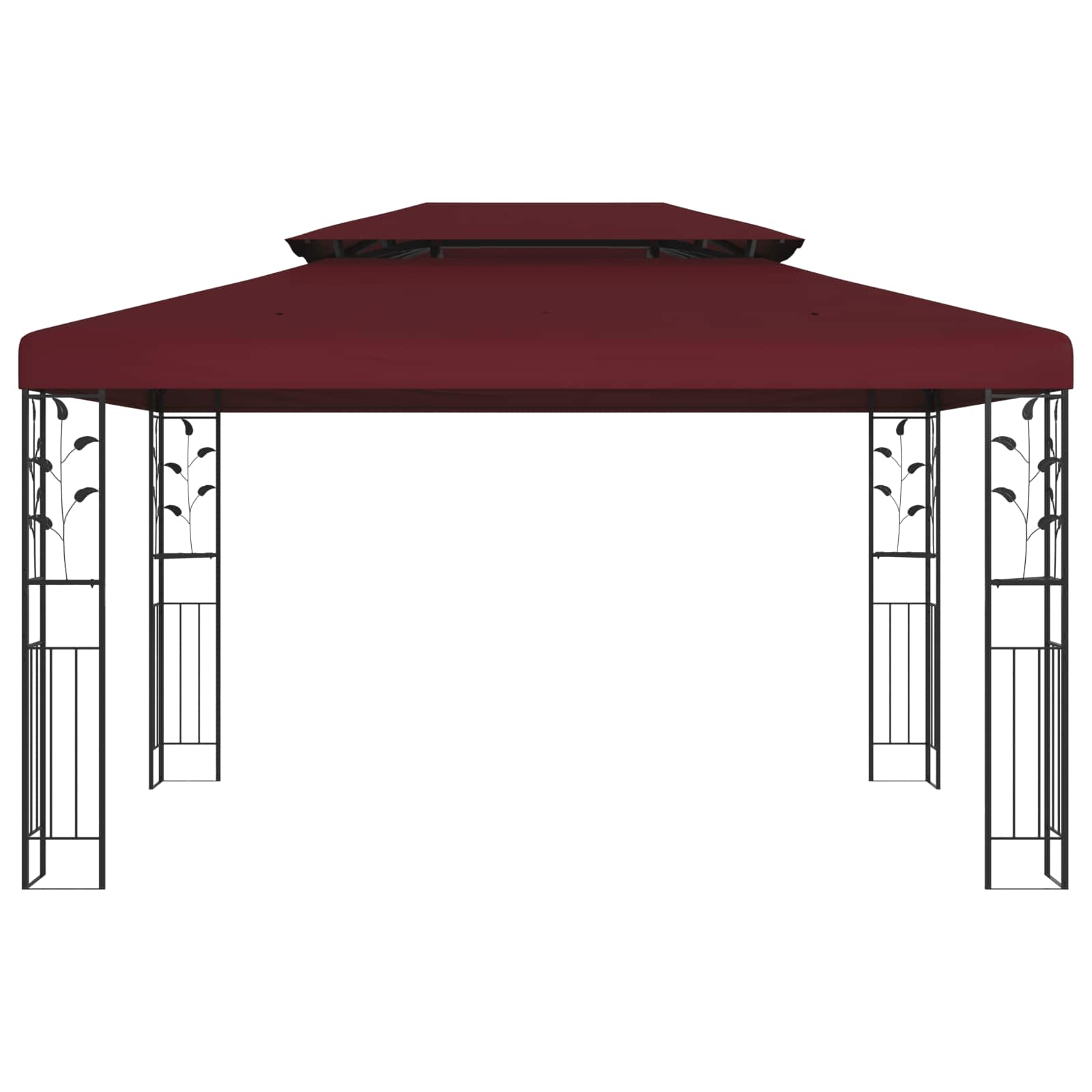 vidaXL Gazebo 3.97 x 2.96 x 2.68 m Wine Red Polyester and Steel 2