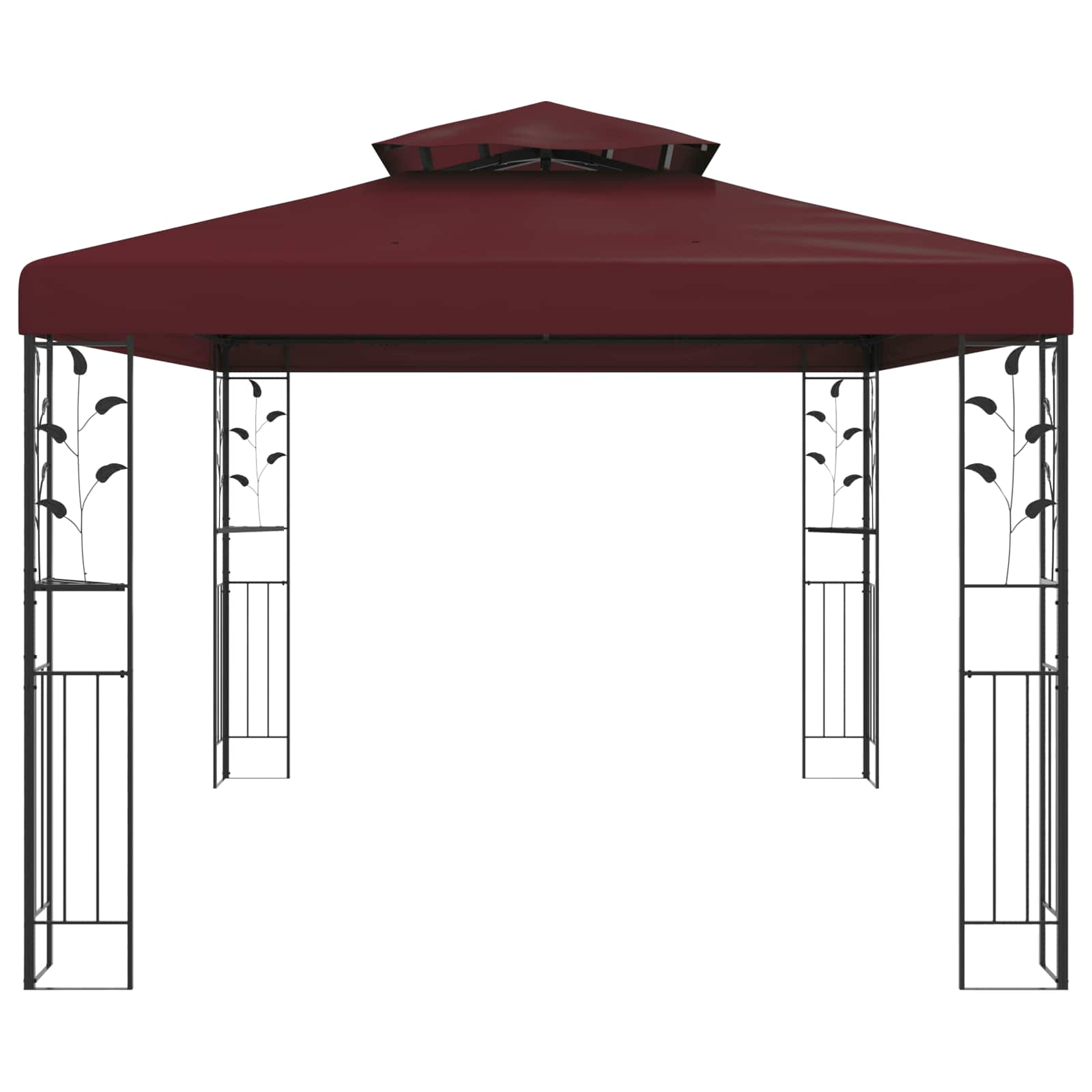 vidaXL Gazebo 3.97 x 2.96 x 2.68 m Wine Red Polyester and Steel 3