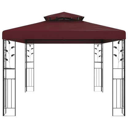 vidaXL Gazebo 3.97 x 2.96 x 2.68 m Wine Red Polyester and Steel 3