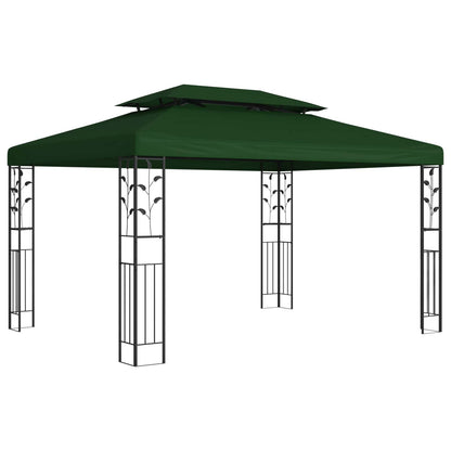 vidaXL Gazebo 3.97 x 2.96 x 2.68 m Green Polyester and Steel 1