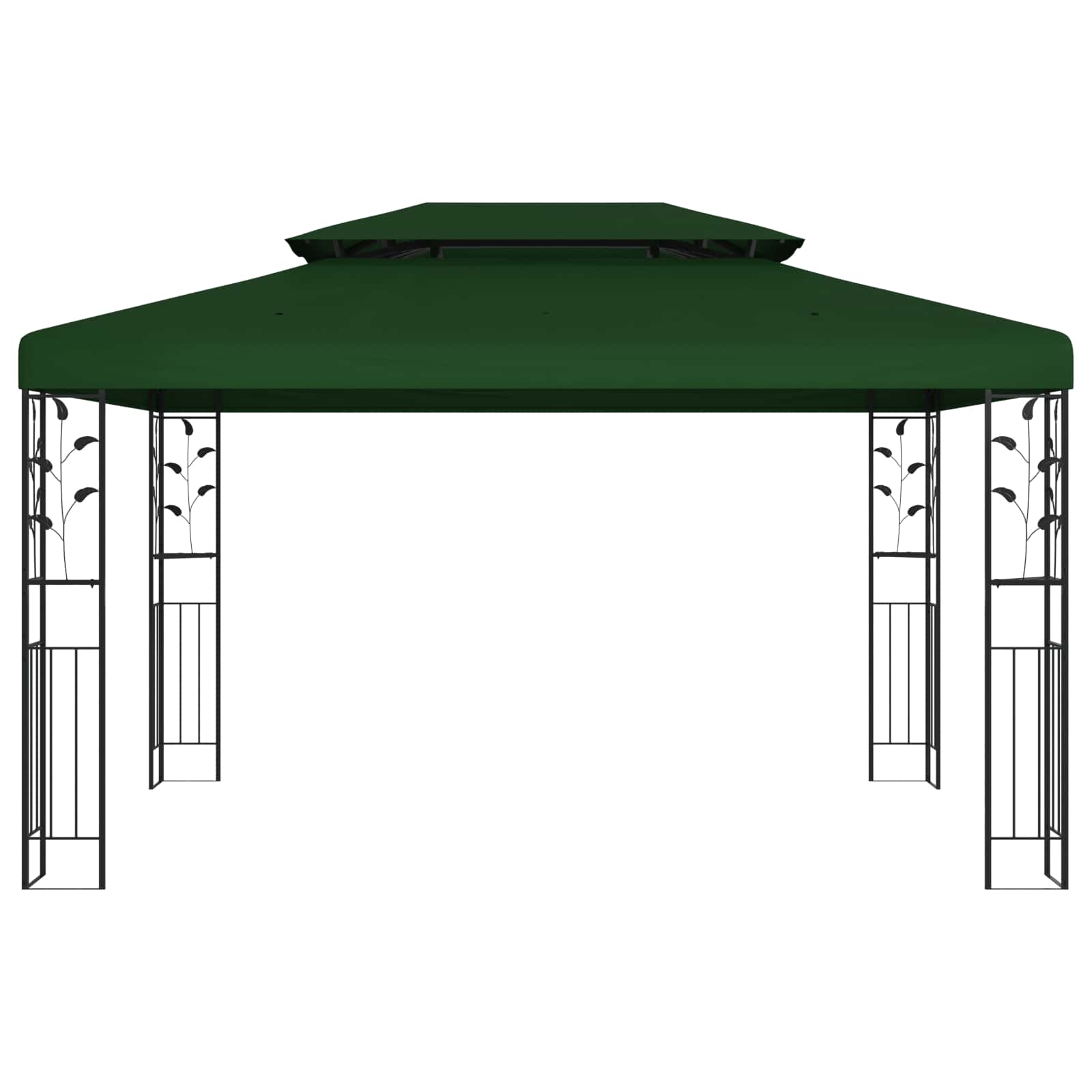 vidaXL Gazebo 3.97 x 2.96 x 2.68 m Green Polyester and Steel 2