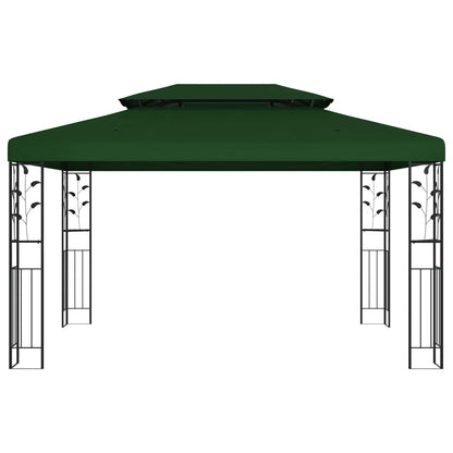 vidaXL Gazebo 3.97 x 2.96 x 2.68 m Green Polyester and Steel 2
