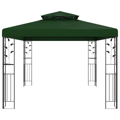 vidaXL Gazebo 3.97 x 2.96 x 2.68 m Green Polyester and Steel 3