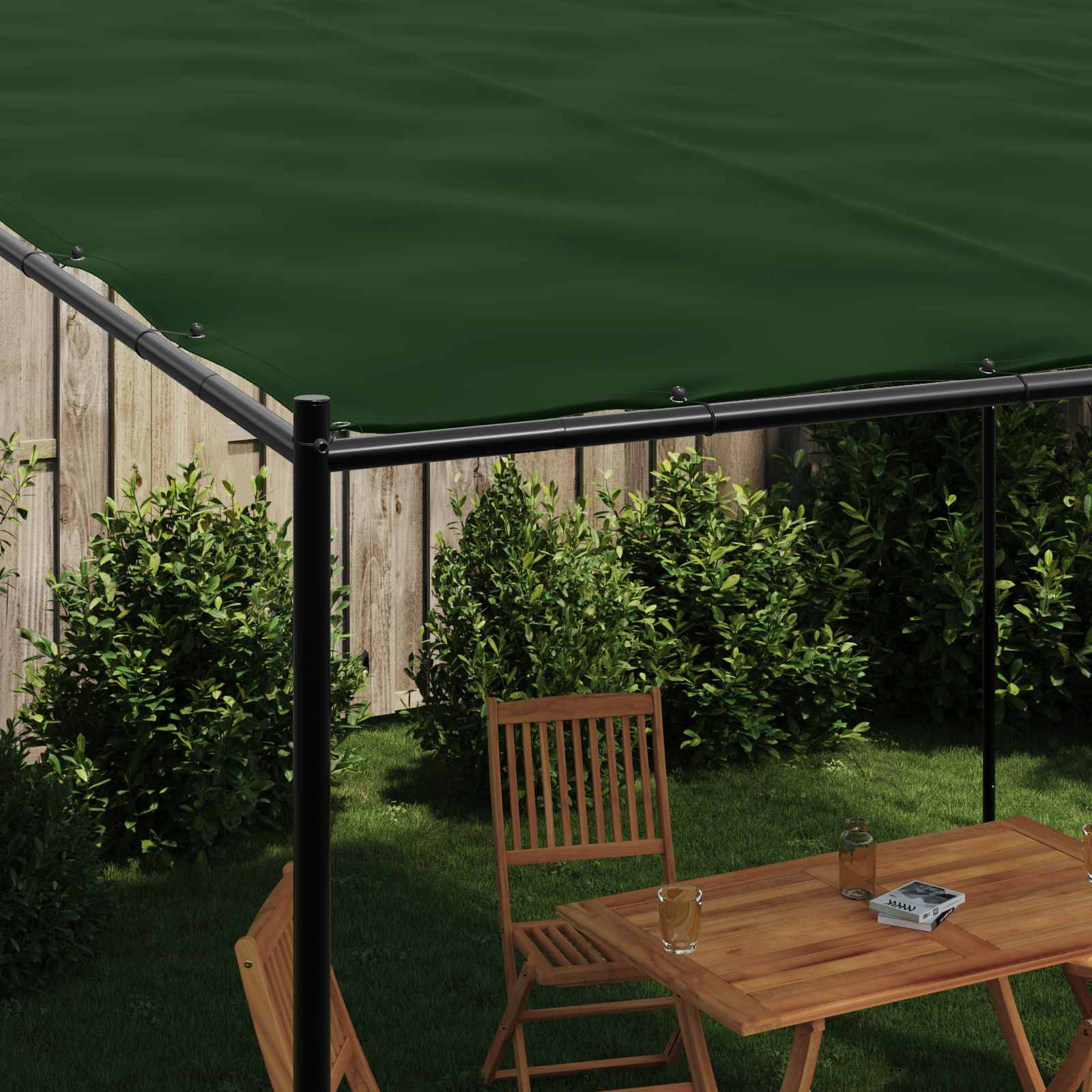 vidaXL Gazebo 4 x 3.98 x 2.67 m Green Polyester and Steel 3