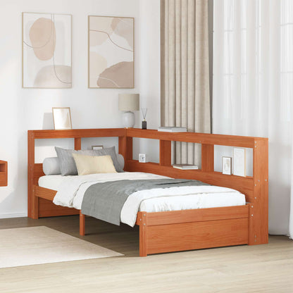 vidaXL Bookcase Bed with Headboard with Storage Solid Pine Wood 1