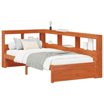 vidaXL Bookcase Bed with Headboard with Storage Solid Pine Wood 2