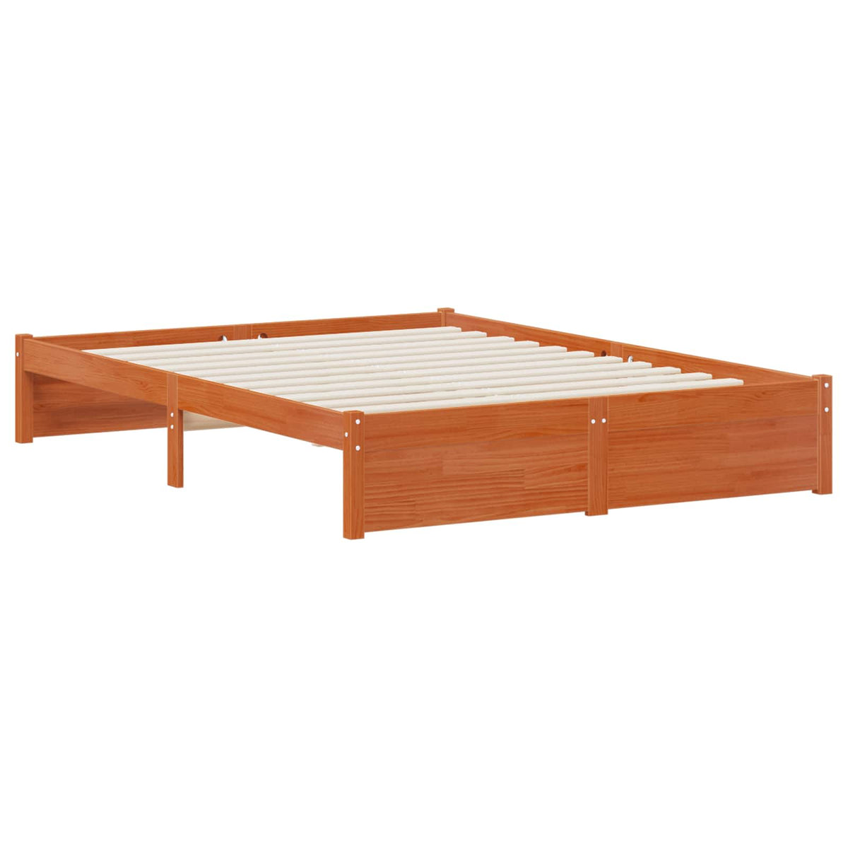 vidaXL Bed Frame with Storage Headboard Wax Brown 140 x 190 cm 3