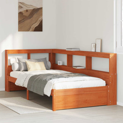 vidaXL Bookcase Bed with Headboard with Storage Solid Pine Wood 1