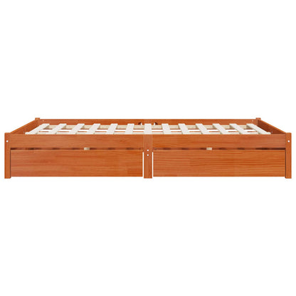 vidaXL Bed Frame with Drawer with Wheel 2 pcs Solid Pine Wood 6