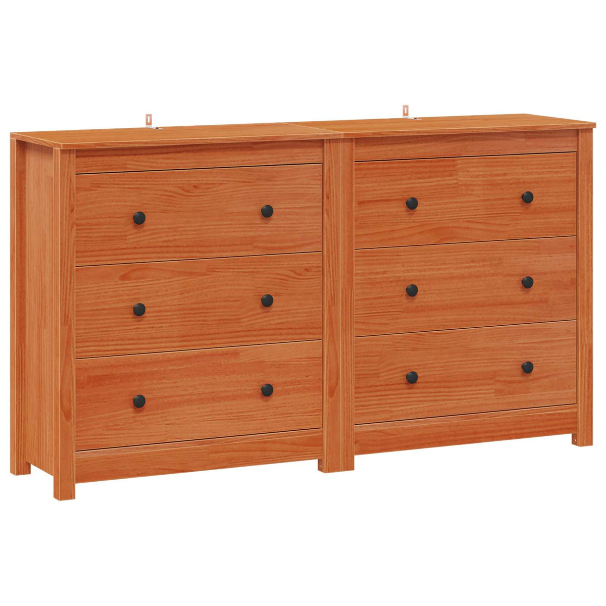 vidaXL Sideboard 2 pcs Wax Brown 140 x 35 x 80 cm Solid Pine Wood 2