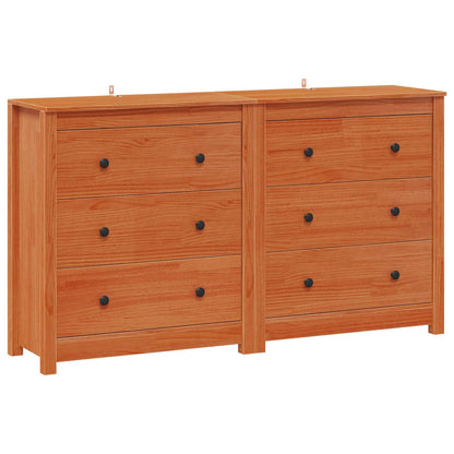 vidaXL Sideboard 2 pcs Wax Brown 140 x 35 x 80 cm Solid Pine Wood 2