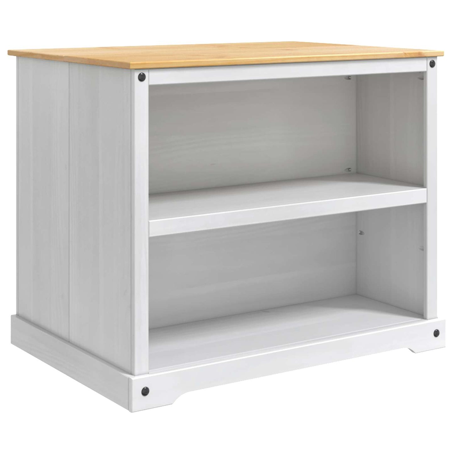 vidaXL Kitchen Island Set 2 pcs White and Honey Wax 112 x 77 x 91.5 cm 2