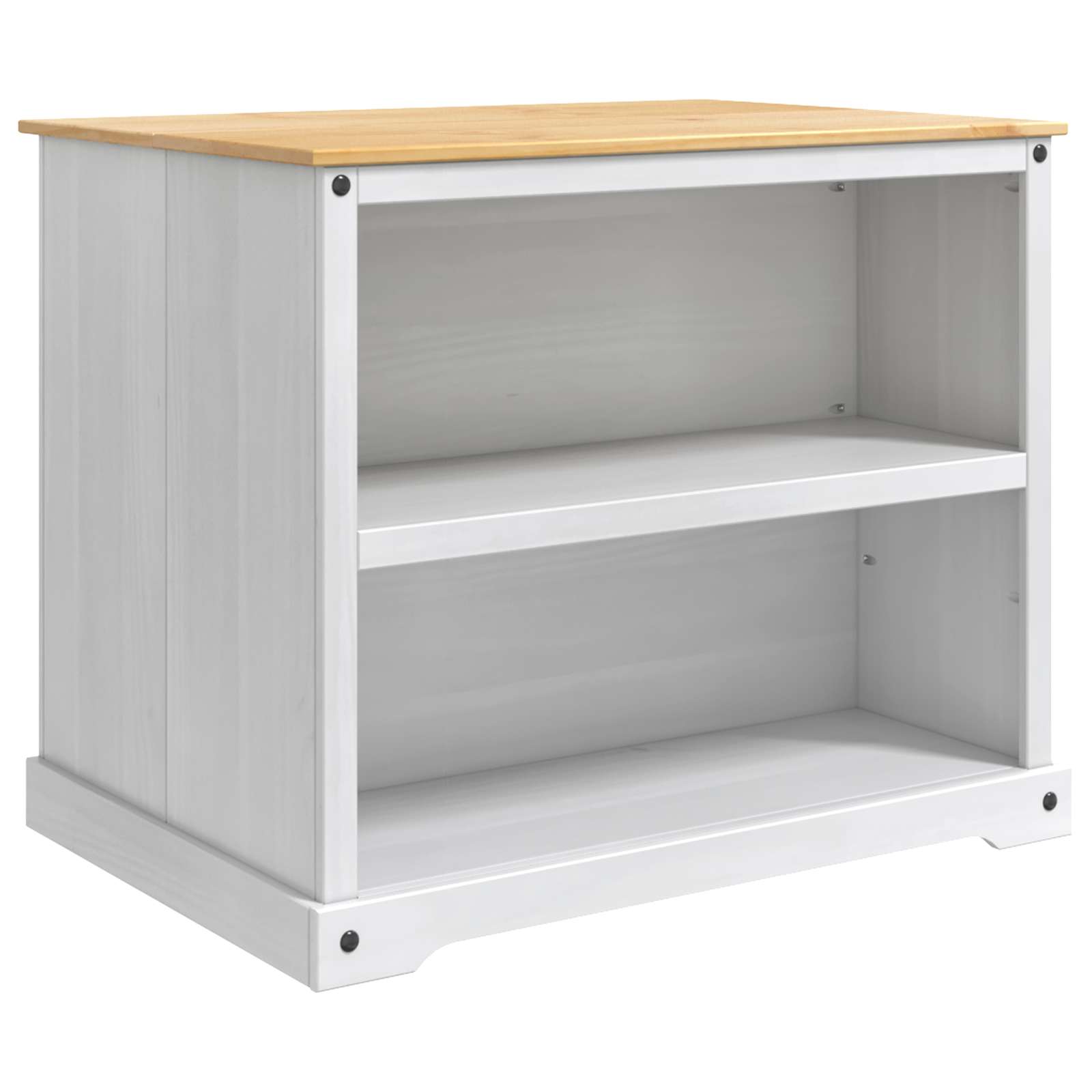 vidaXL Kitchen Island Set 2 pcs White and Honey Wax 112 x 77 x 91.5 cm 2