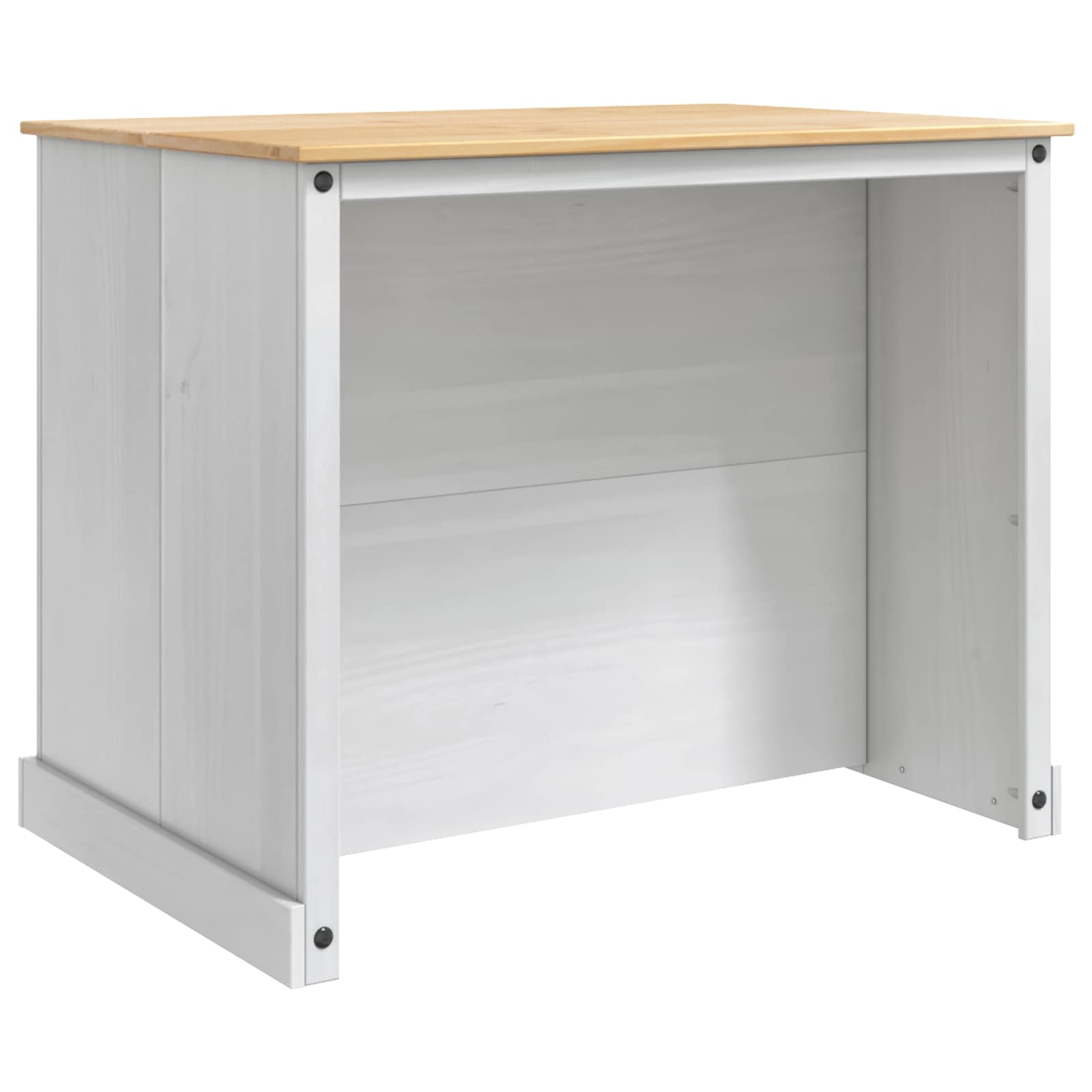 vidaXL Kitchen Island Set 2 pcs White and Honey Wax 112 x 77 x 91.5 cm 4