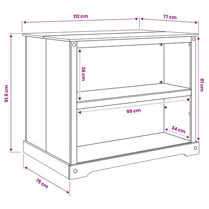 vidaXL Kitchen Island Set 2 pcs White and Honey Wax 112 x 77 x 91.5 cm 6
