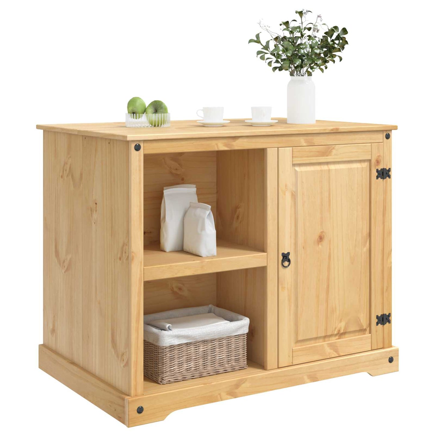 vidaXL Kitchen Island Set 2 pcs Honey Wax 112 x 77 x 91.5 cm 3