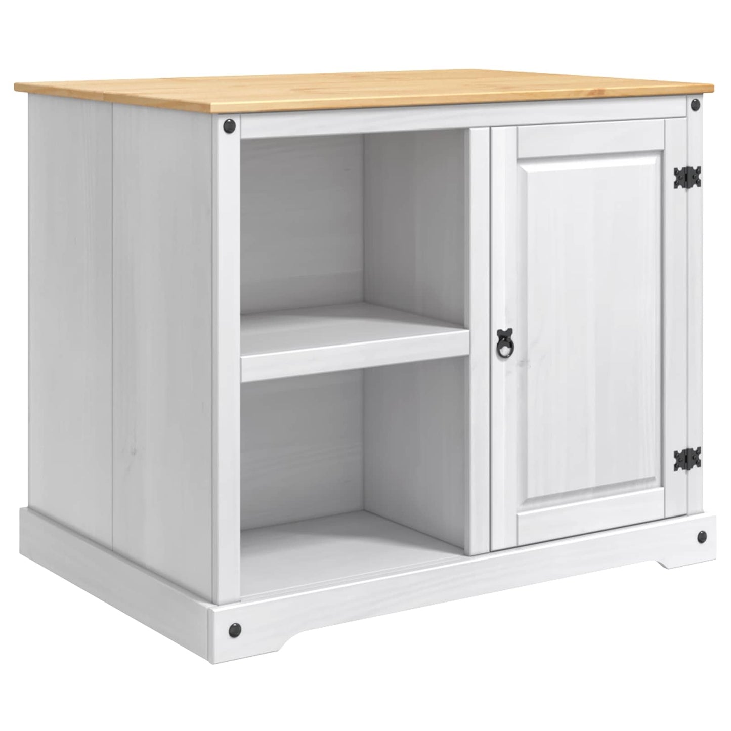 vidaXL Kitchen Island Set 2 pcs White and Honey Wax 112 x 77 x 91.5 cm 2