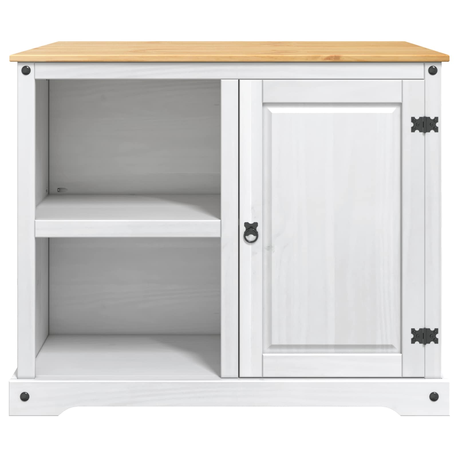 vidaXL Kitchen Island Set 2 pcs White and Honey Wax 112 x 77 x 91.5 cm 6