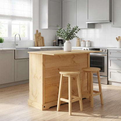 vidaXL Kitchen Island Set 2 pcs Honey Wax 112 x 70 x 91.5 cm 1