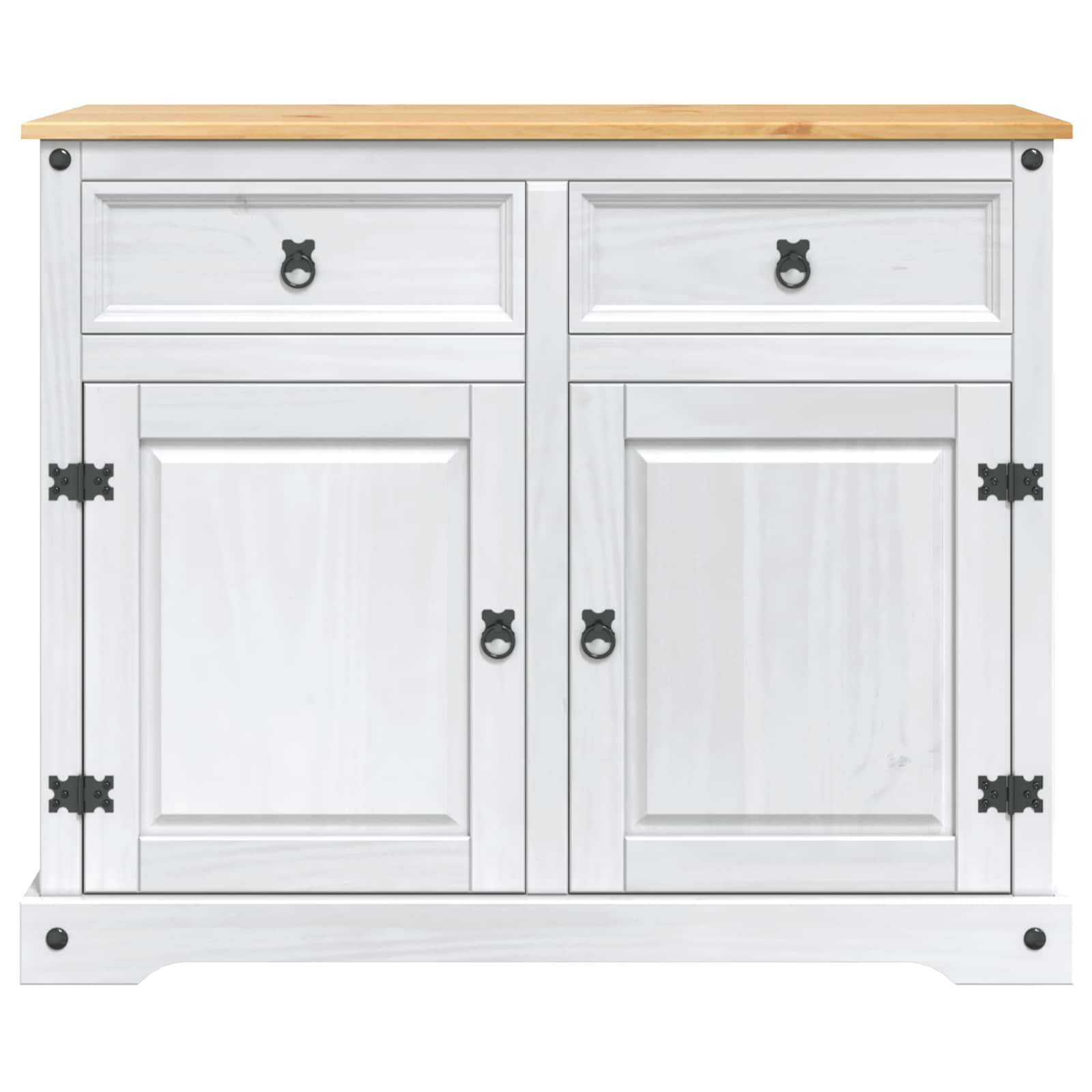 vidaXL Kitchen Island Set 2 pcs White and Honey Wax 112 x 70 x 91.5 cm 5