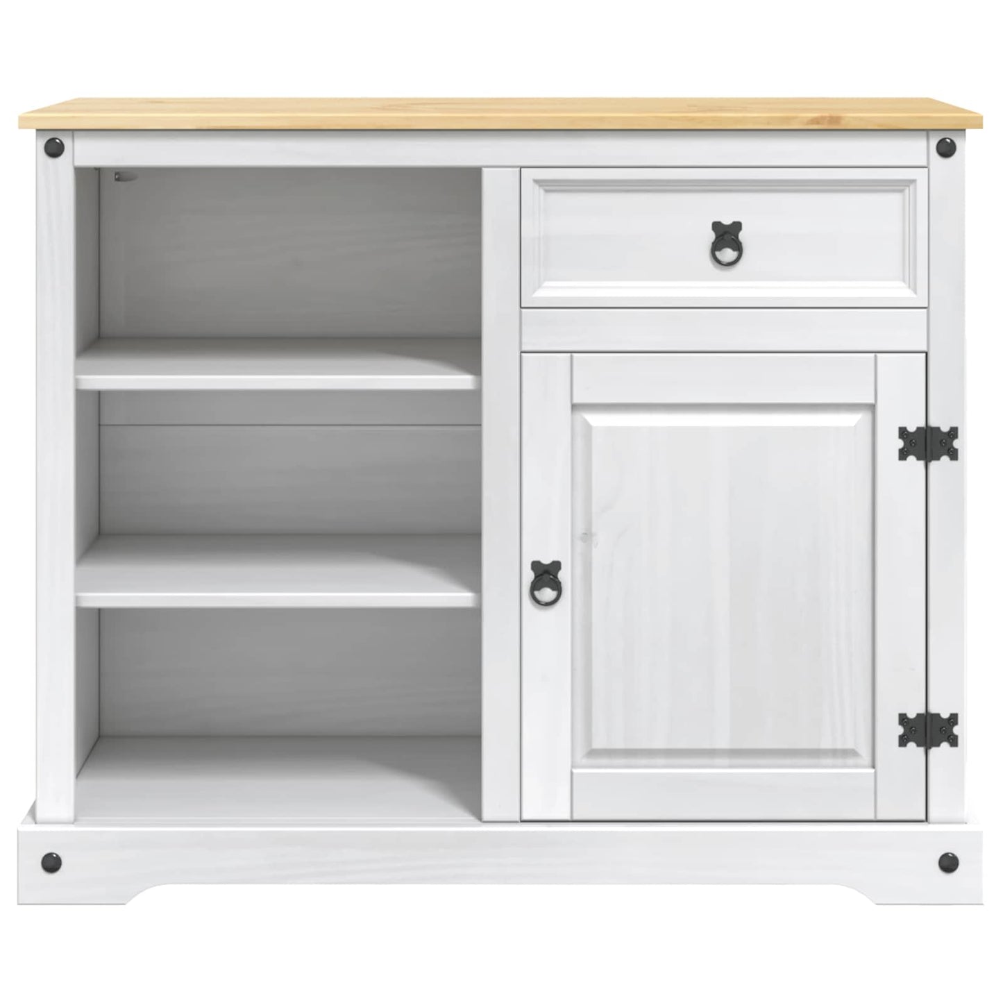 vidaXL Kitchen Island Set 2 pcs White and Honey Wax 112 x 70 x 91.5 cm 5