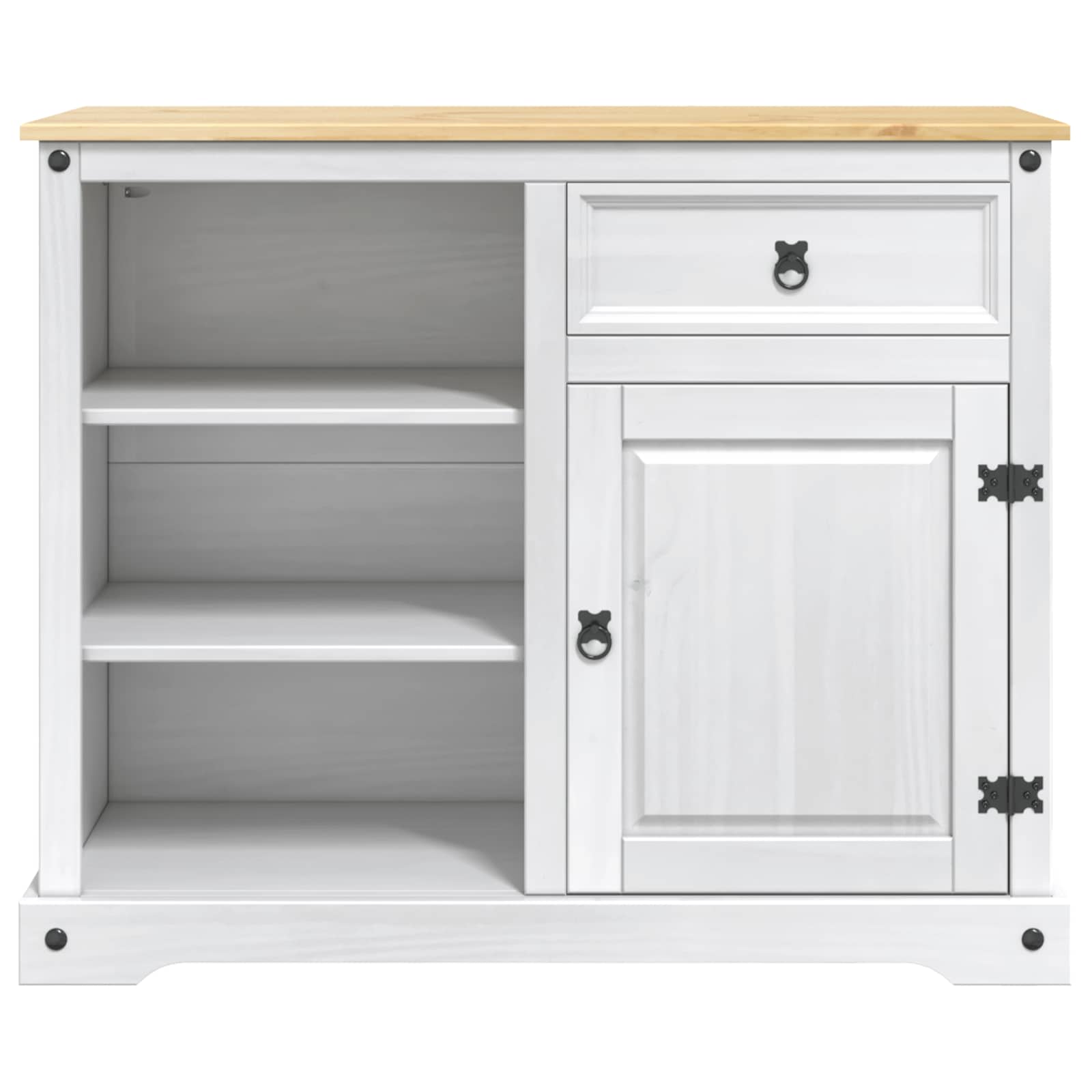 vidaXL Kitchen Island Set 2 pcs White and Honey Wax 112 x 70 x 91.5 cm 5