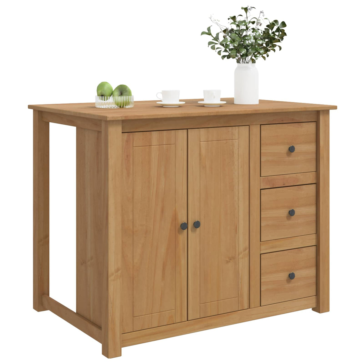 Kitchen Island Set PANAMA 112 x 77 x 90 cm Honey wax