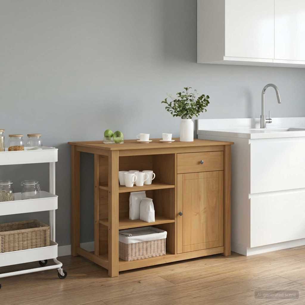 vidaXL Kitchen Island Set 2 pcs PANAMA Honey Wax 112 x 77 x 90 cm 1