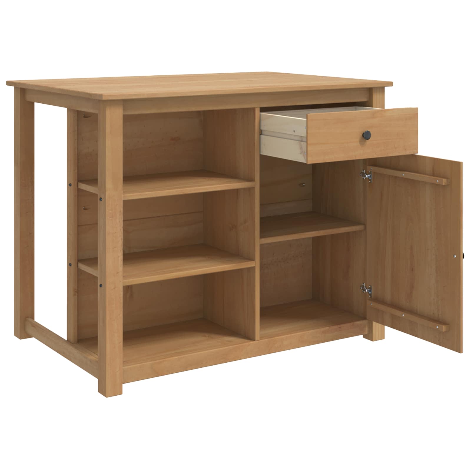 vidaXL Kitchen Island Set 2 pcs PANAMA Honey Wax 112 x 77 x 90 cm 4