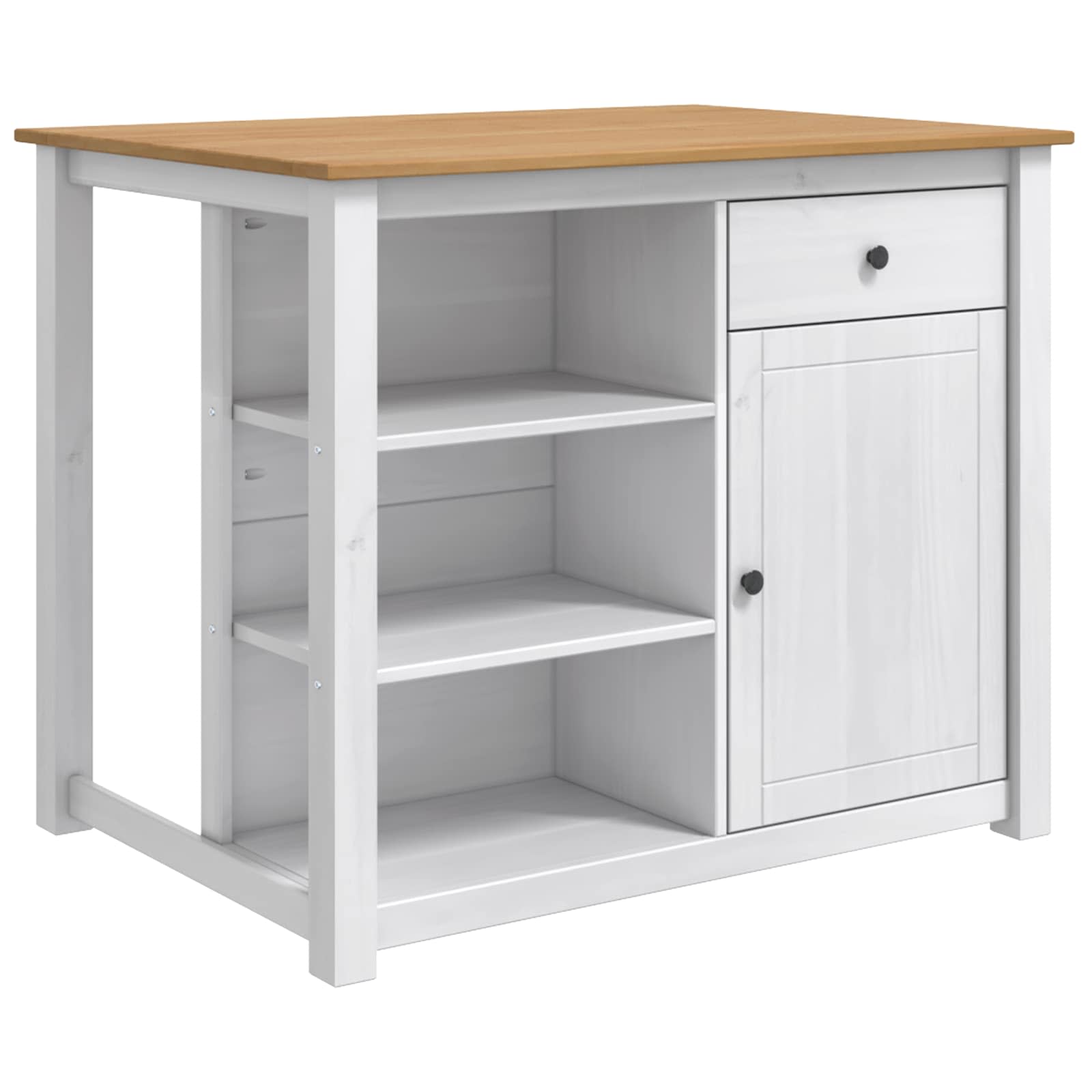 vidaXL Kitchen Island Set 2 pcs PANAMA White and Honey Wax Solid-Pine 2