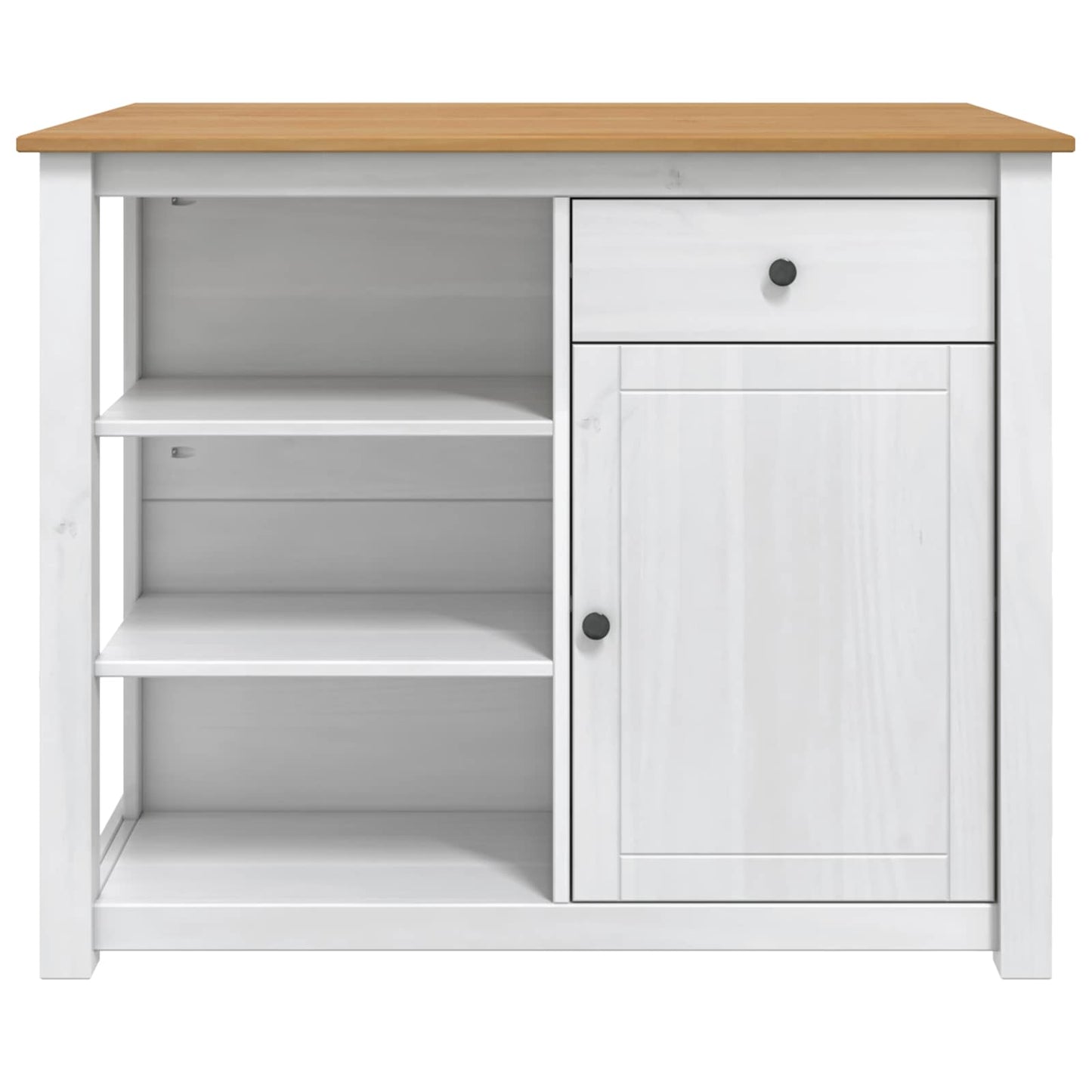 vidaXL Kitchen Island Set 2 pcs PANAMA White and Honey Wax Solid-Pine 5