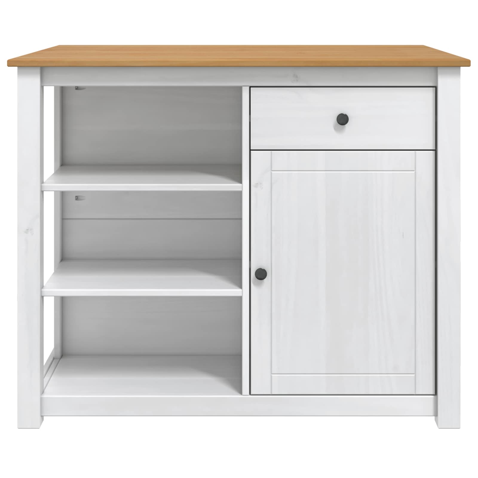 vidaXL Kitchen Island Set 2 pcs PANAMA White and Honey Wax Solid-Pine 5