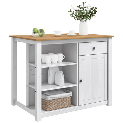 vidaXL Kitchen Island Set 2 pcs PANAMA White and Honey Wax Solid-Pine 3