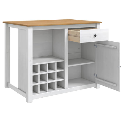 vidaXL Kitchen Island Set PANAMA White and Honey Wax 112 x 77 x 90 cm 4