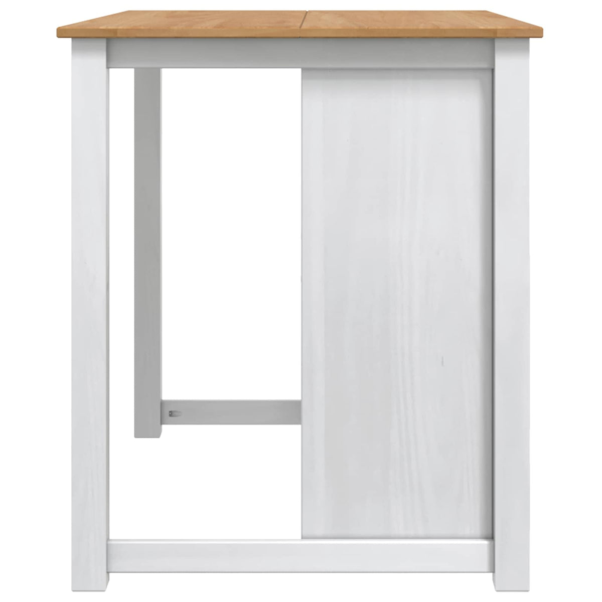 vidaXL Kitchen Island Set PANAMA White and Honey Wax 112 x 77 x 90 cm 6