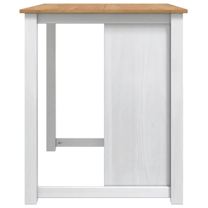vidaXL Kitchen Island Set PANAMA White and Honey Wax 112 x 77 x 90 cm 6