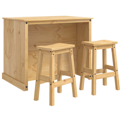 vidaXL Kitchen Island Set 3 pcs Honey Wax 112 x 77 x 91.5 cm 2