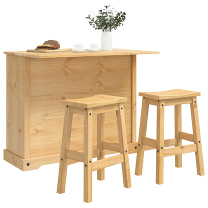 vidaXL Kitchen Island Set 3 pcs CORONA Honey Wax 112 x 70 x 91.5 cm 3