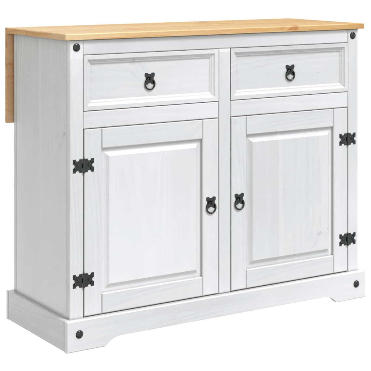 vidaXL Kitchen Island Set 3 pcs CORONA White and Honey Wax 4