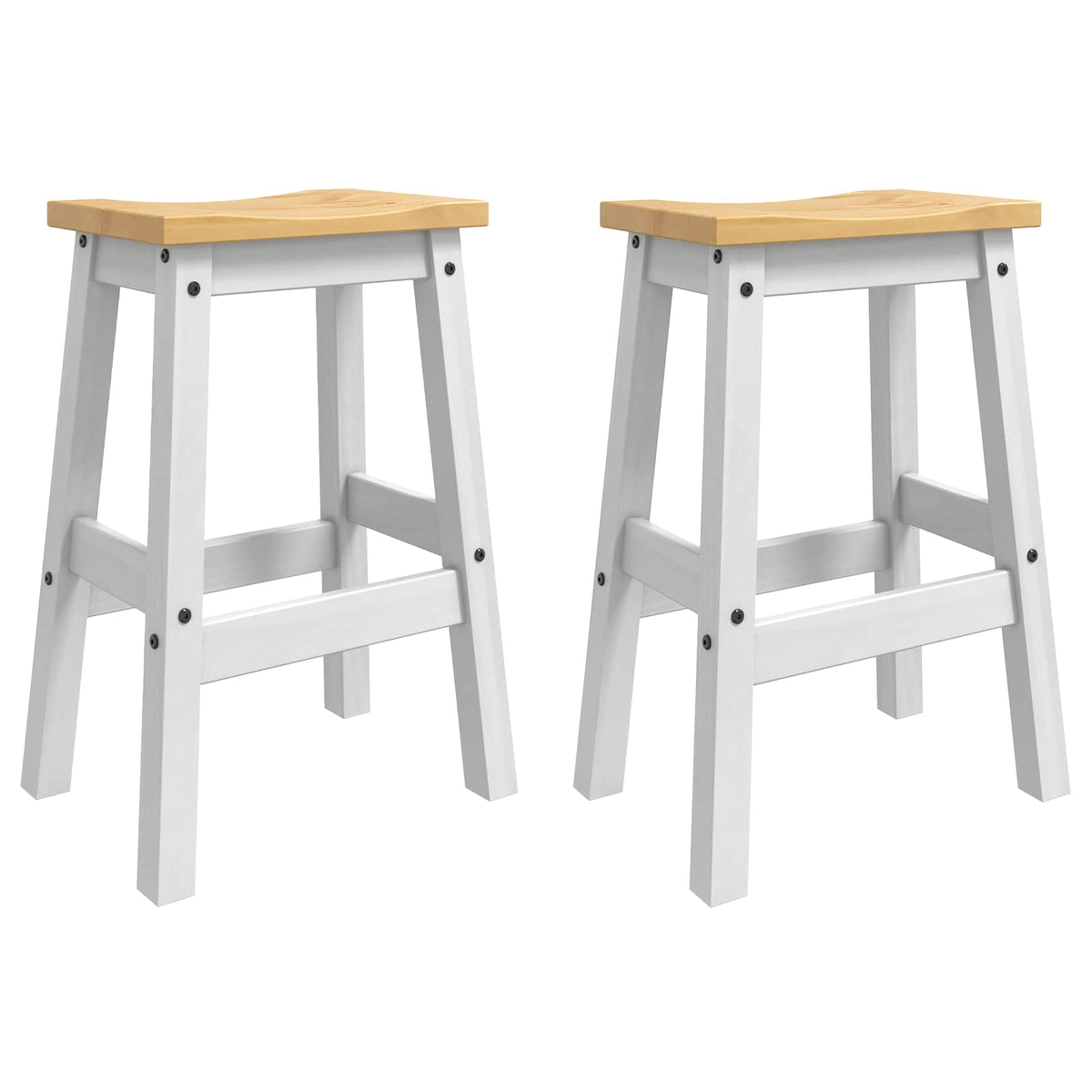 vidaXL Kitchen Island Set 3 pcs CORONA White and Honey Wax 5