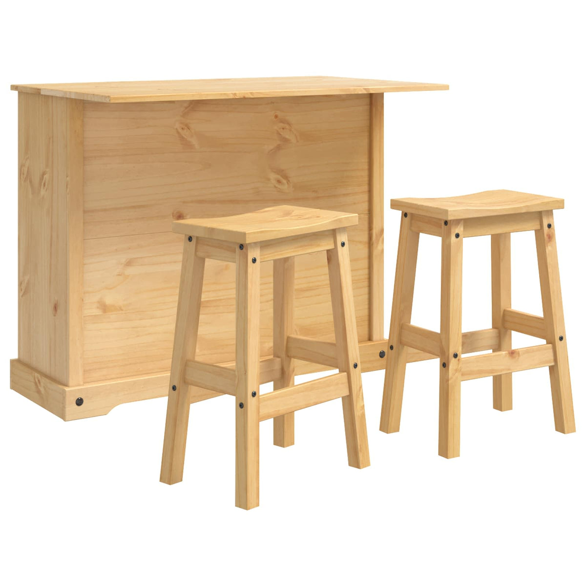 vidaXL Kitchen Island Set 3 pcs Honey Wax 112 x 70 x 91.5 cm 2