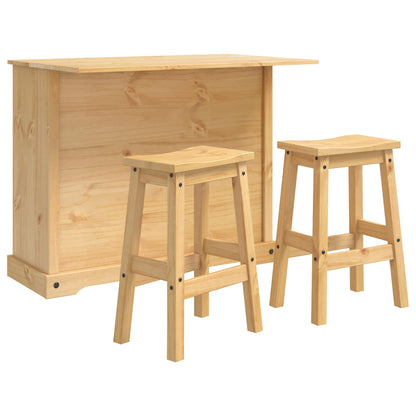 vidaXL Kitchen Island Set 3 pcs Honey Wax 112 x 70 x 91.5 cm 2