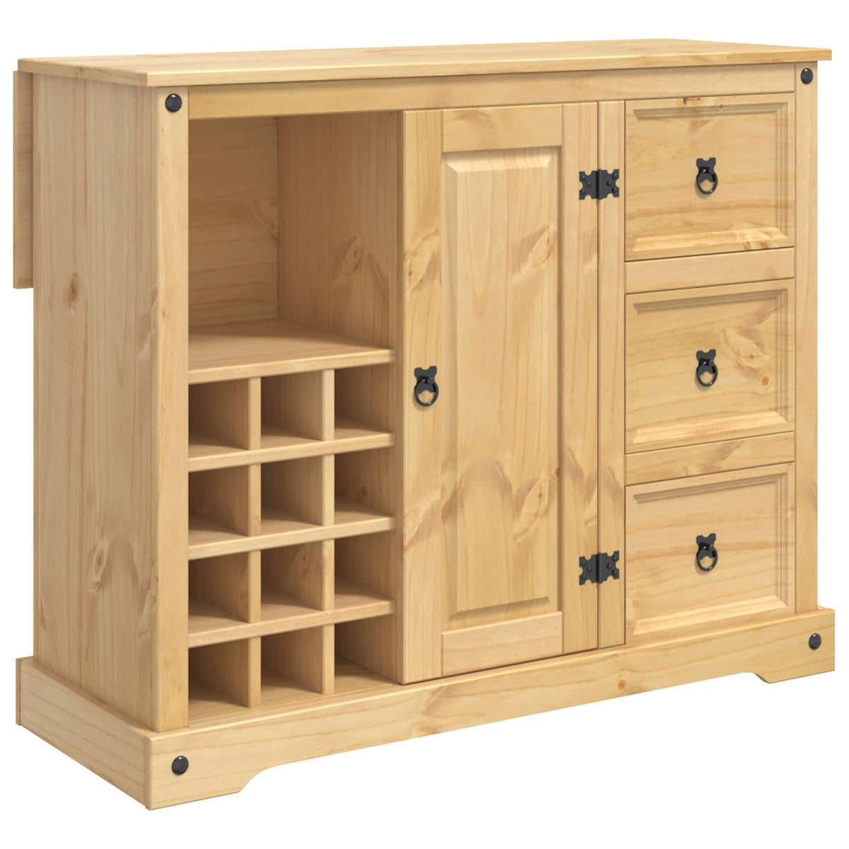 vidaXL Kitchen Storage 3 pcs Honey Wax 112 x 70 x 91.5 cm Solid-Pine 4