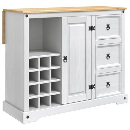 vidaXL Kitchen Storage 3 pcs White and Honey Wax 112 x 70 x 91.5 cm 4
