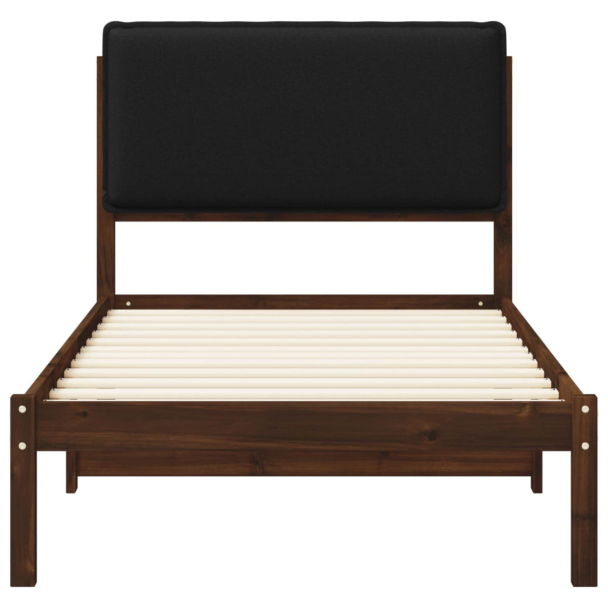 vidaXL Bed Frame with Upholstered Headboard Dark Brown and Black 4